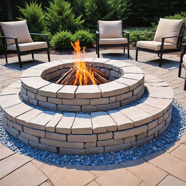 modular stone fire pit for changing outdoor