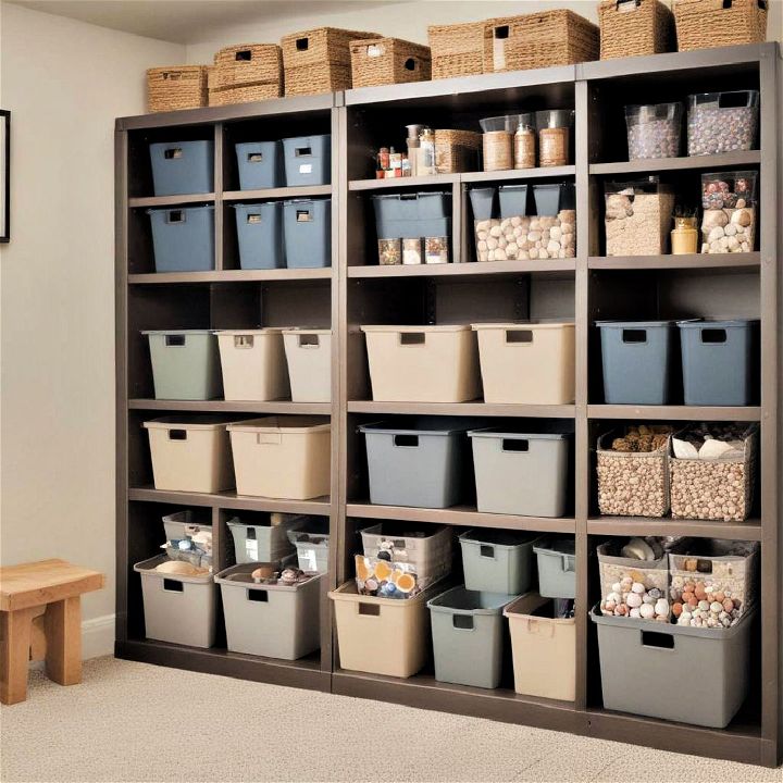 modular storage bins for basement