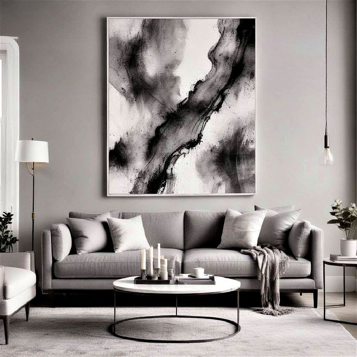 monochromatic artwork for living room