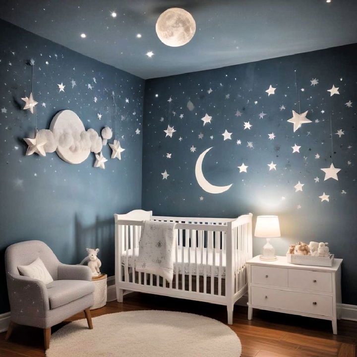 moon and stars themed nursery