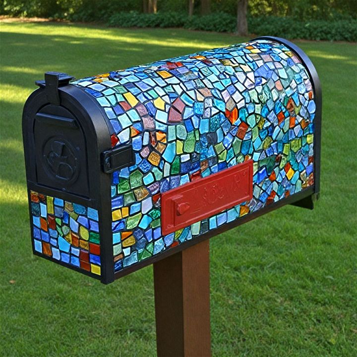 mosaic glass mailbox design