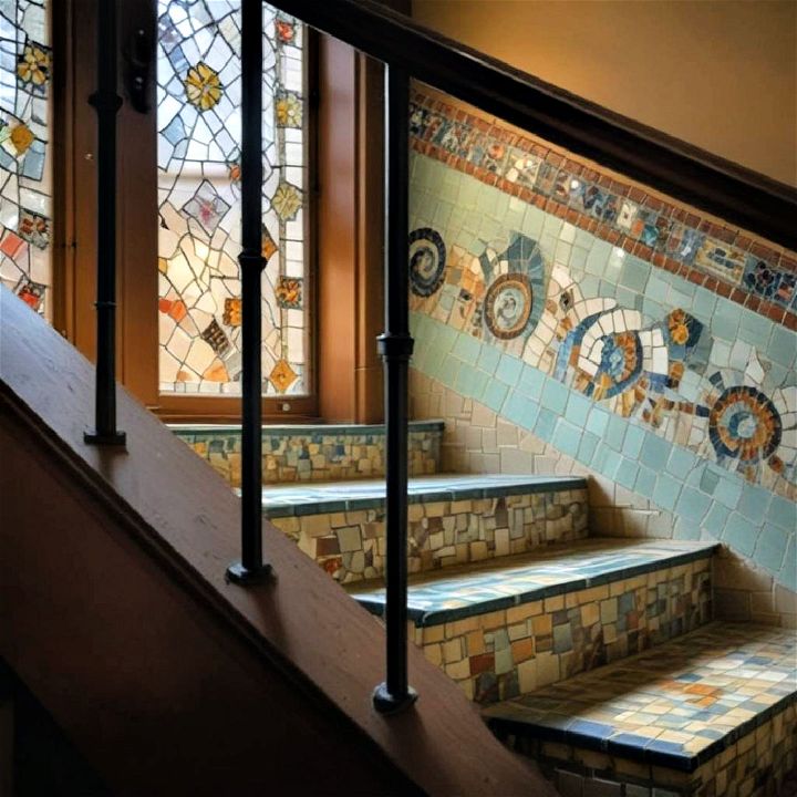 mosaic tile railing