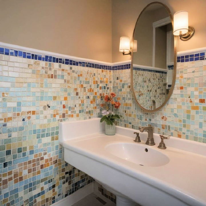 mosaic tile wainscoting