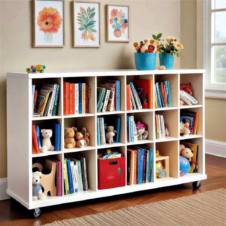 movable cubby for toys and books