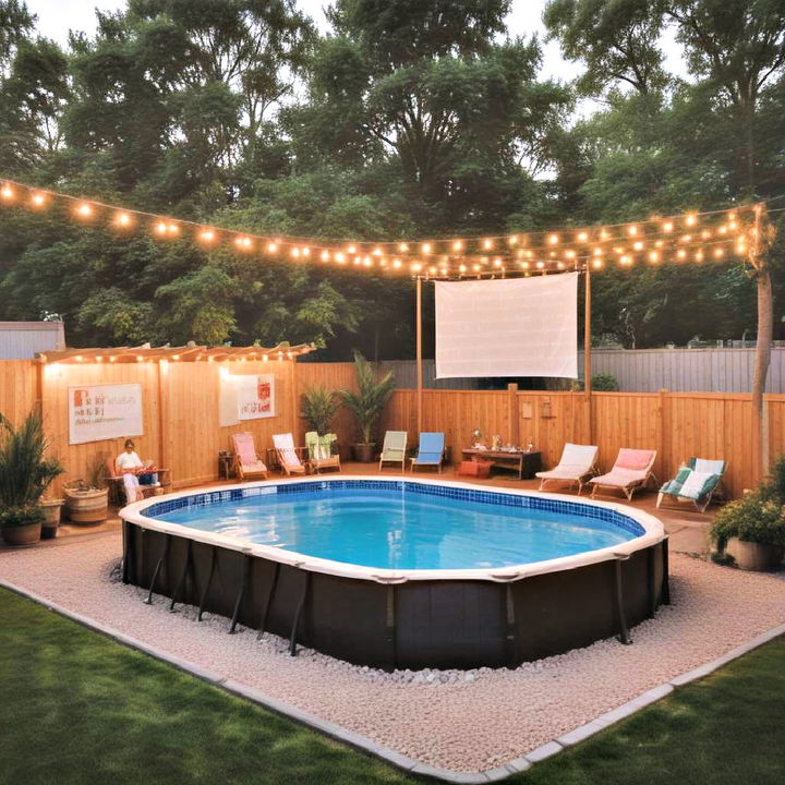 movie night for above ground pool