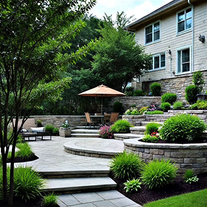 multi level courtyard landscaping