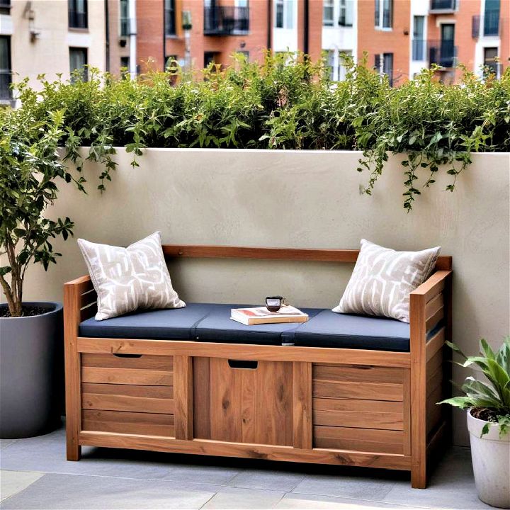 multi use storage benches for balcony