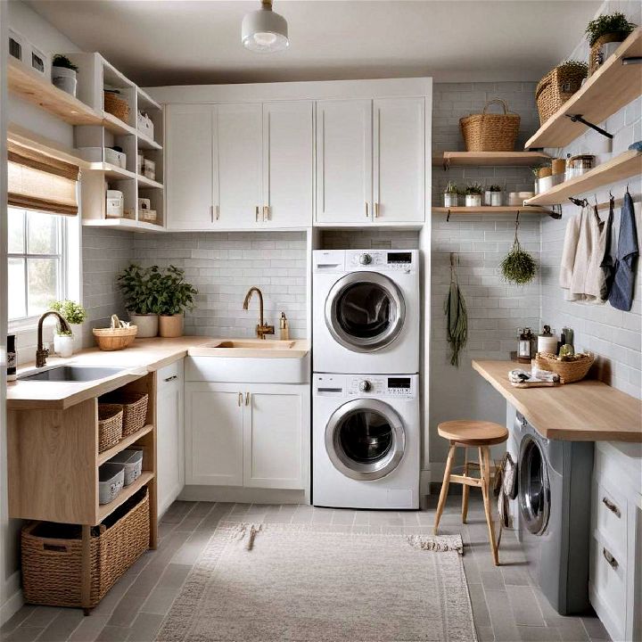 multipurpose laundry room with versatile storage solution