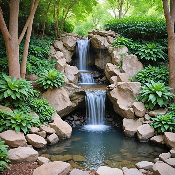 mystical and cozy grotto waterfall