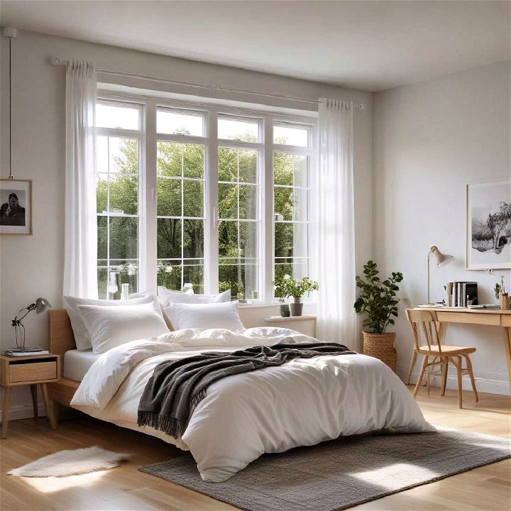 natural light scandinavian bedroom