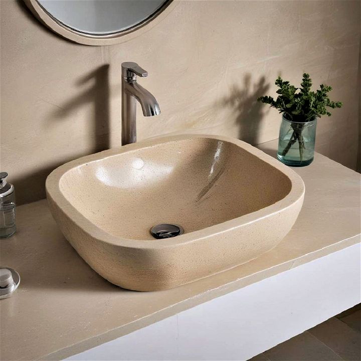 natural stone beige sink design