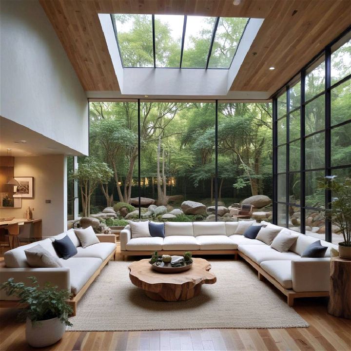 nature inspired haven for sunken living room
