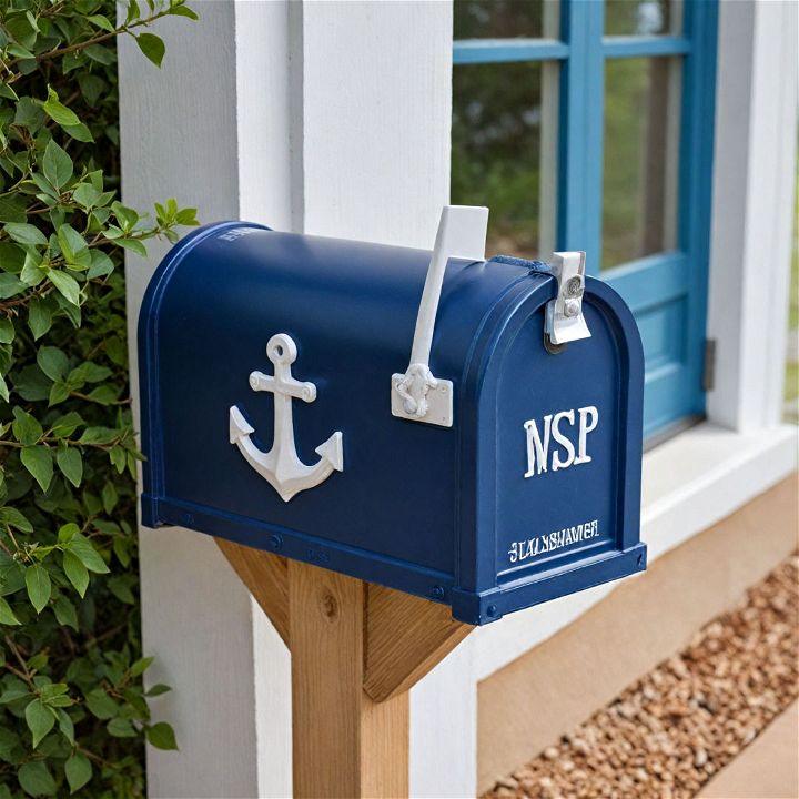 nautical elements mailbox decor