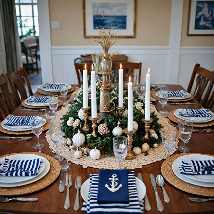 nautical themed centerpiece for dining table