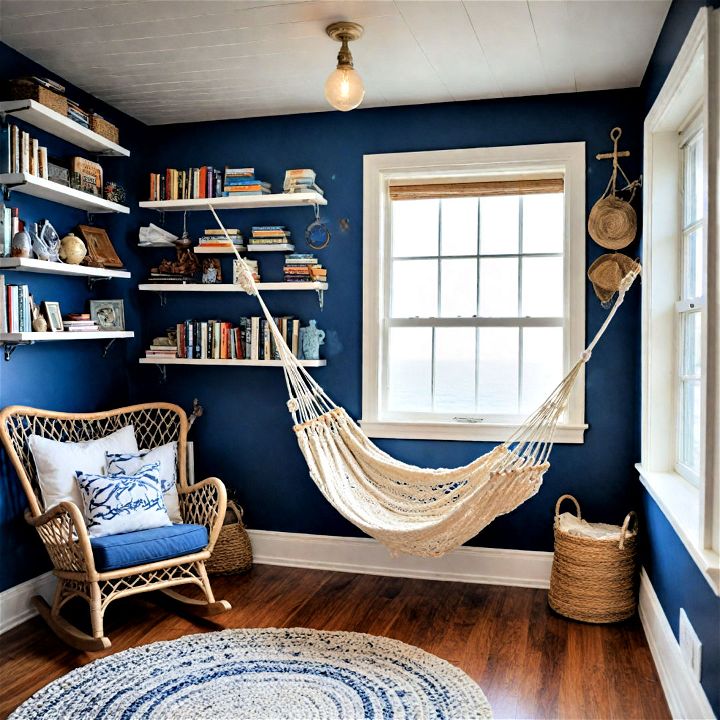 nautical themed reading nook