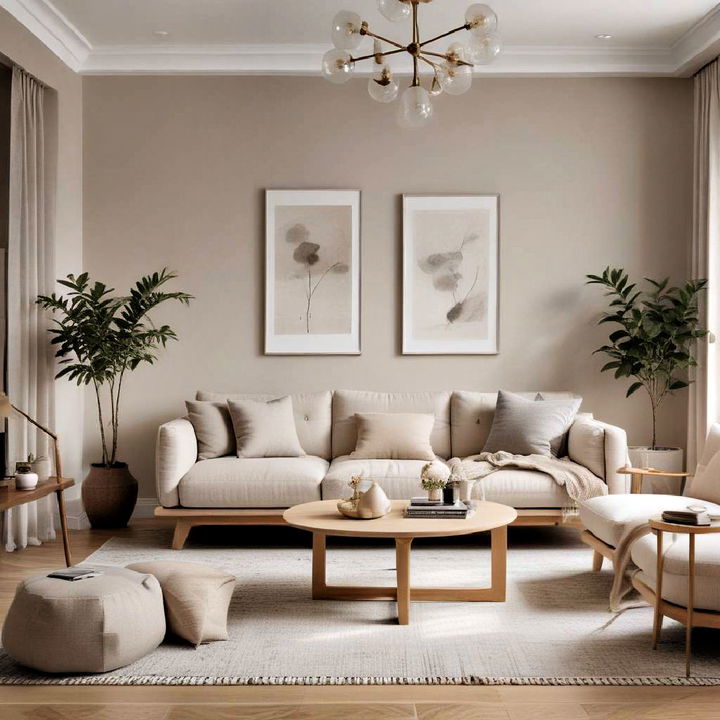 neutral color palette for japandi living room