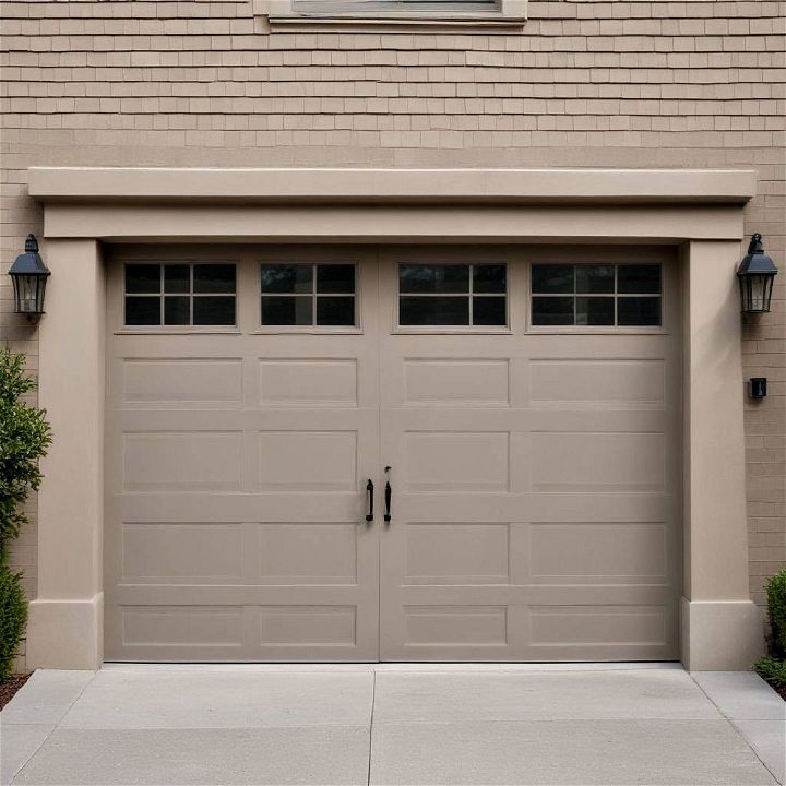 neutral taupe garage door