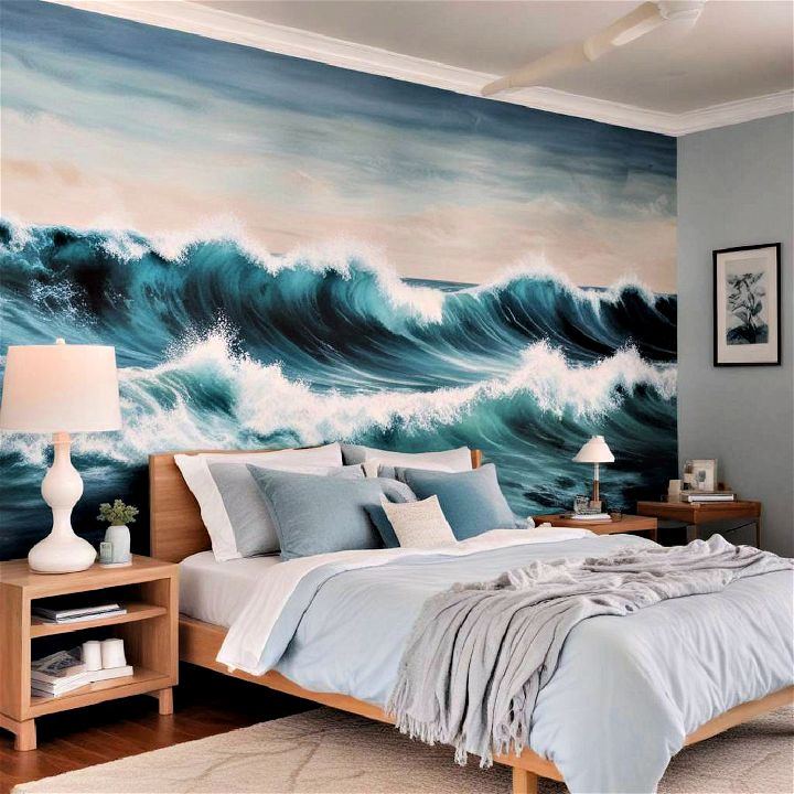 ocean inspired mural for blue room