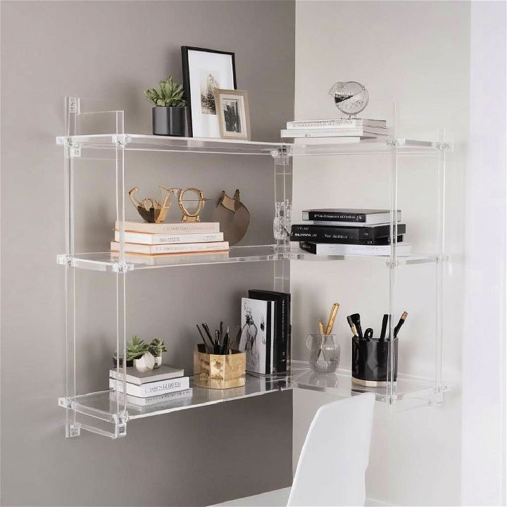 office acrylic shelves