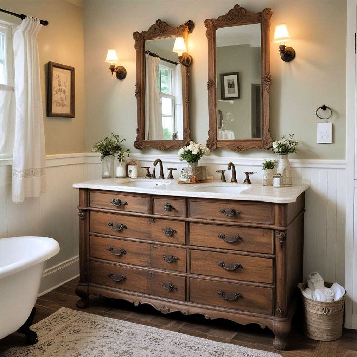 old dresser as a vanity in your bathroom