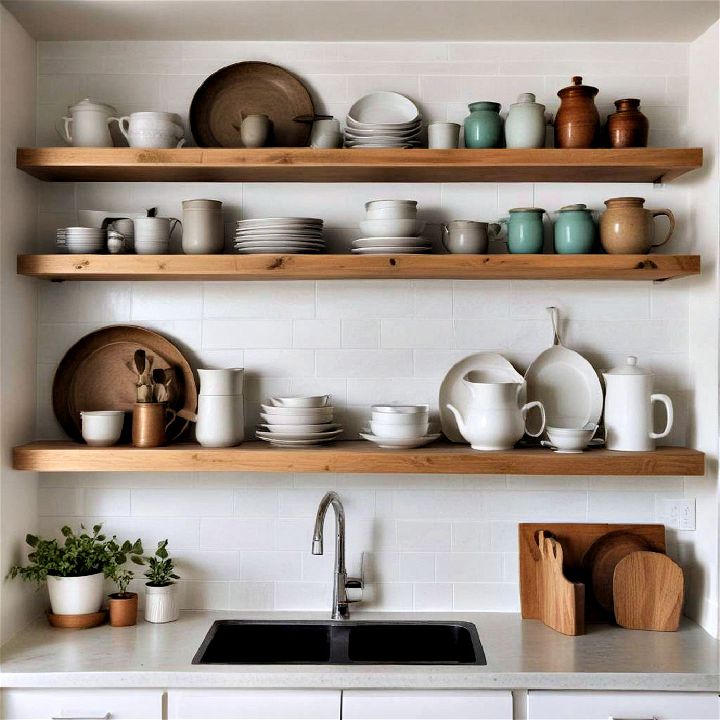 open shelving for a minimalist aesthetic