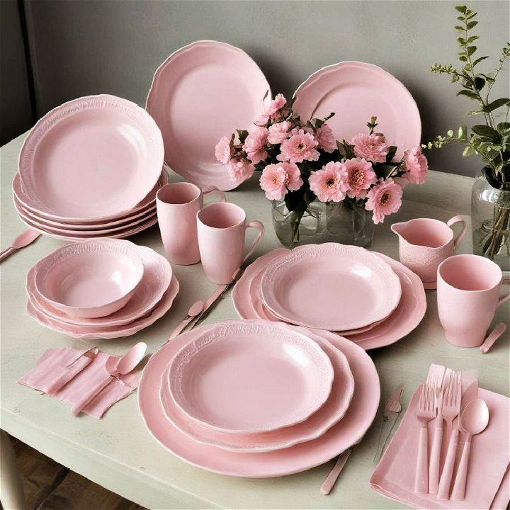 opt for stylish pink tableware