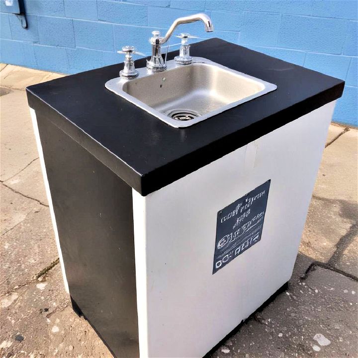 outdoor cold water wash station
