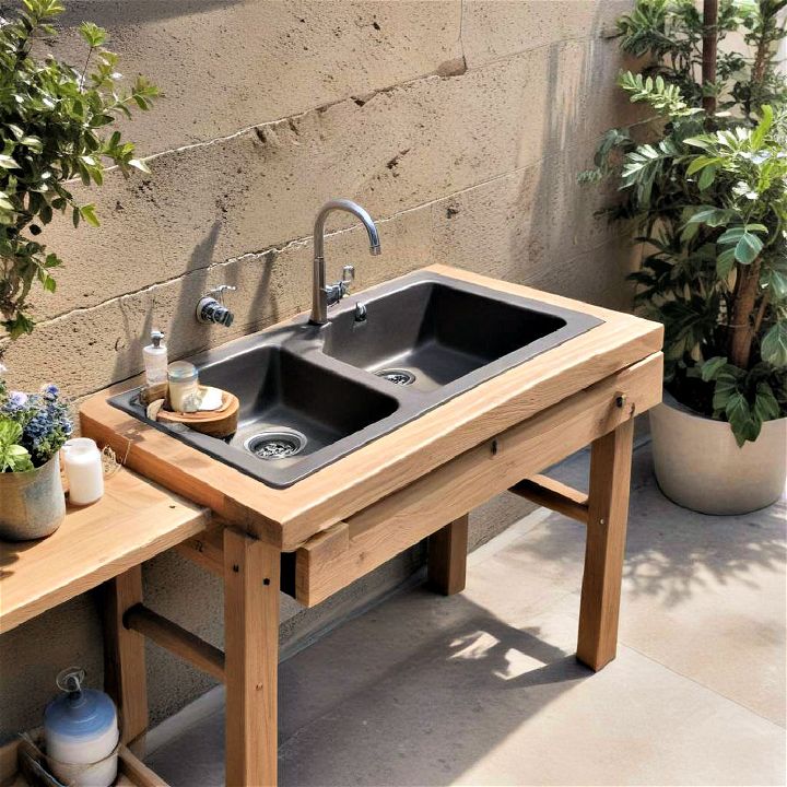 outdoor dual basin sink