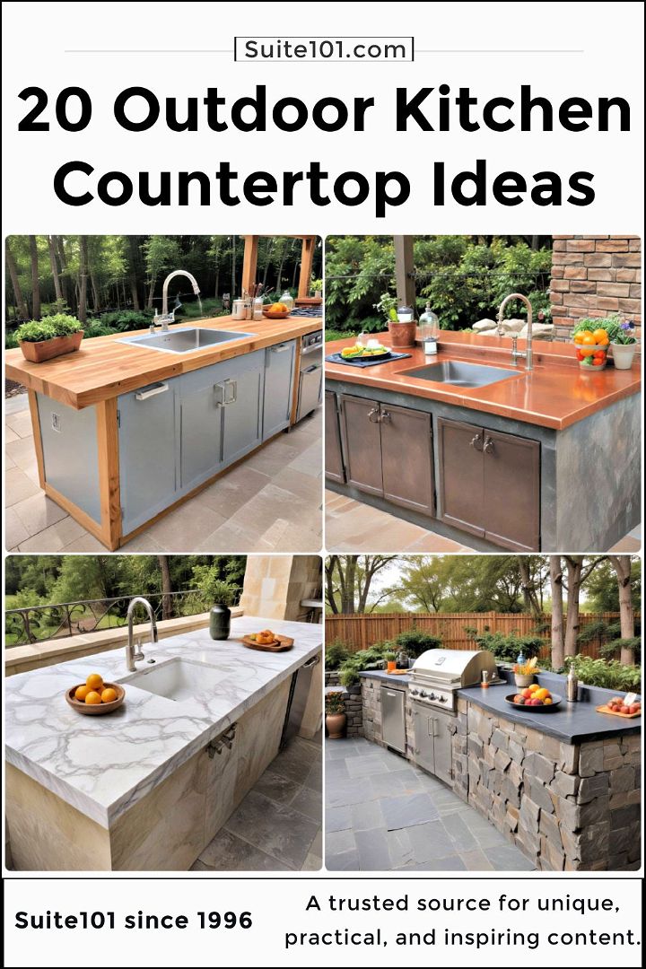 outdoor kitchen countertop ideas to copy