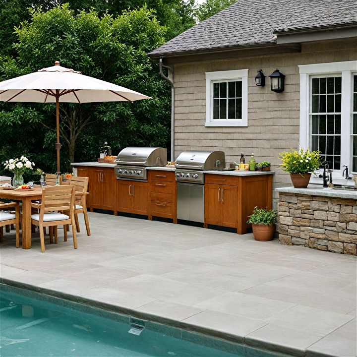 outdoor kitchen for pool patio