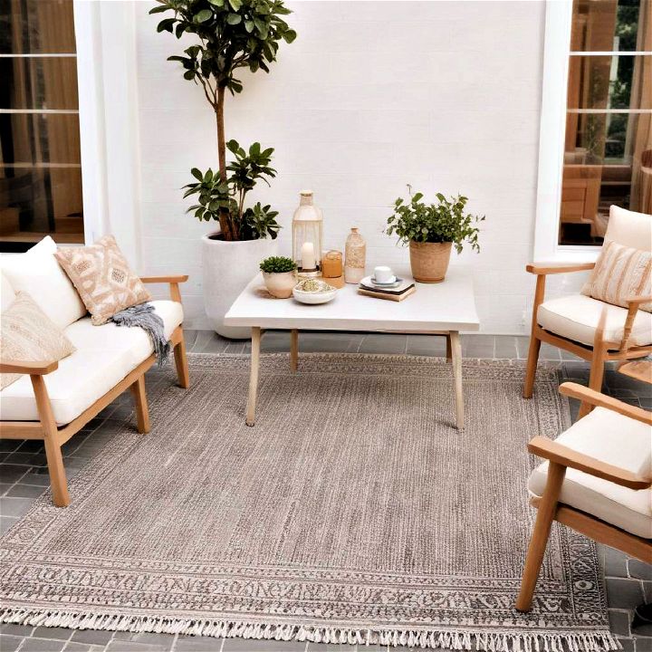 outdoor lounging area rug