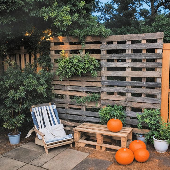 outdoor privacy with a pallet screen