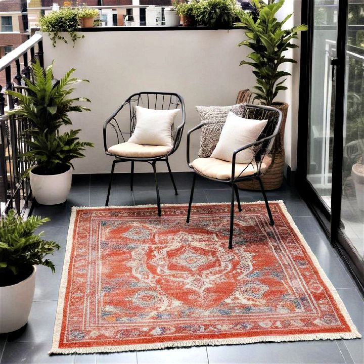 outdoor rug chic for less desirable flooring