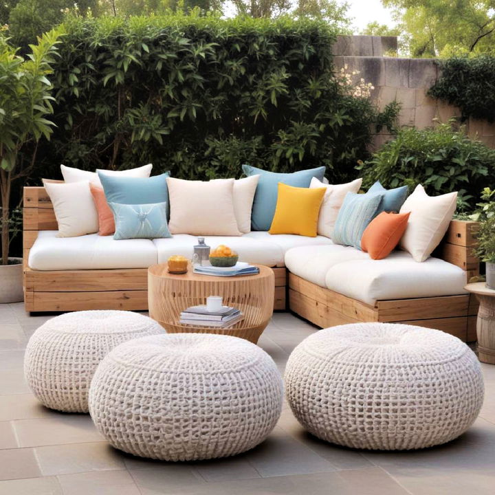 outdoor seating poufs