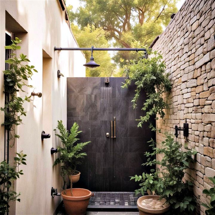 outdoor shower for cooling off on a hot day