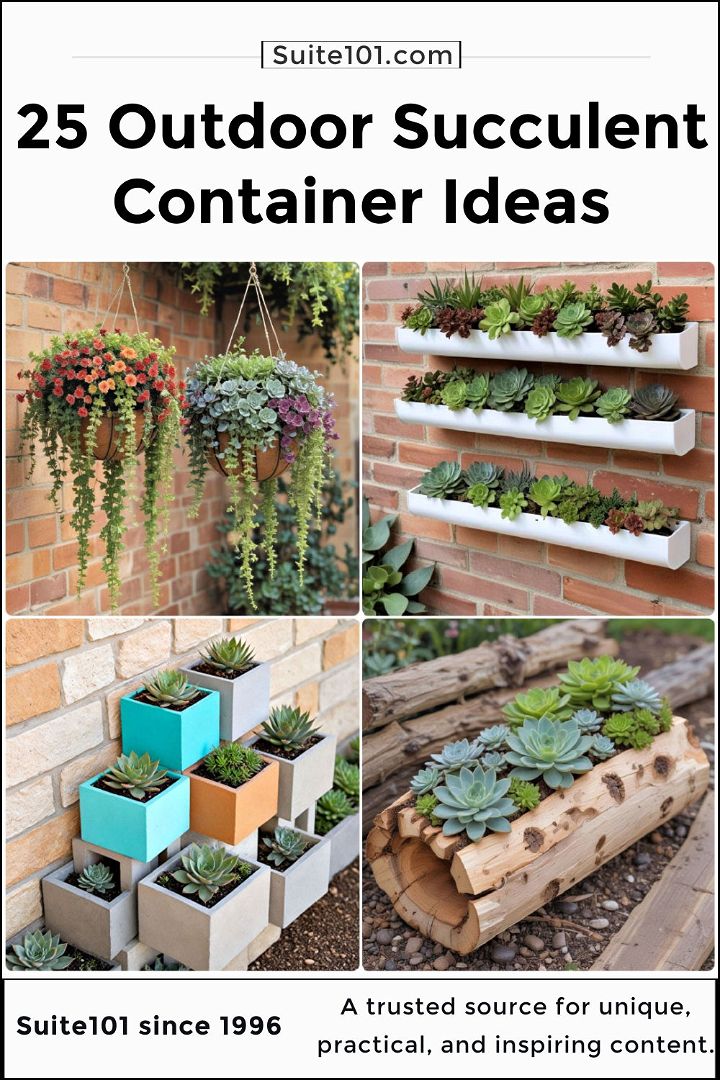 outdoor succulent container ideas to copy