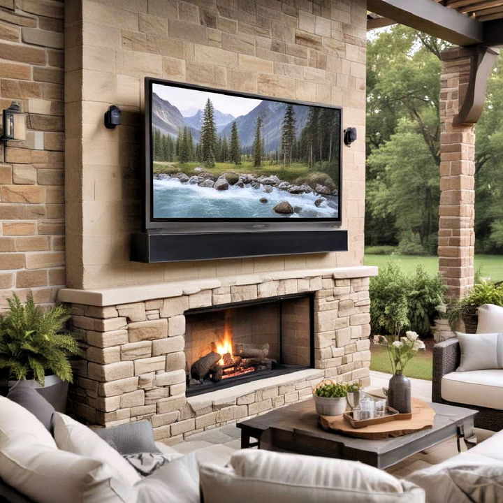 outdoor tv with built in soundbar