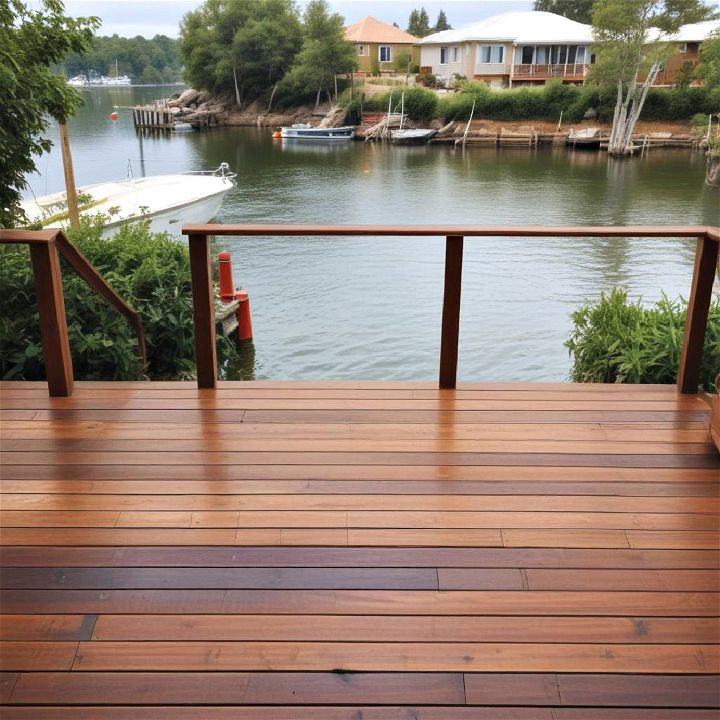 outdoor waterfront wooden deck