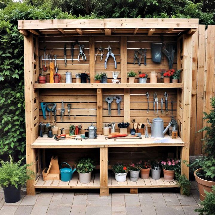 outdoor workshop space using pallets