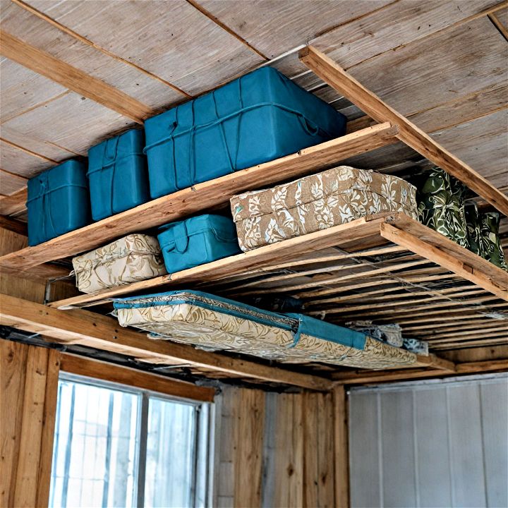overhead storage shelving for seasonal items