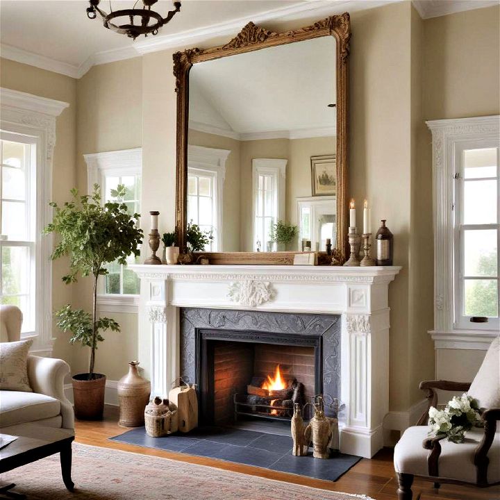 overmantel mirror to reflect light