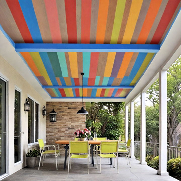 painted plywood ceiling for your patio