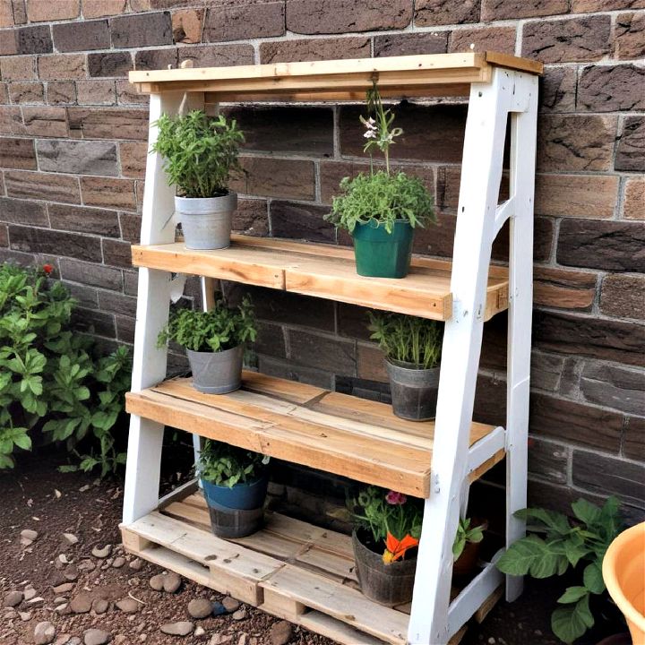pallet garden shelves