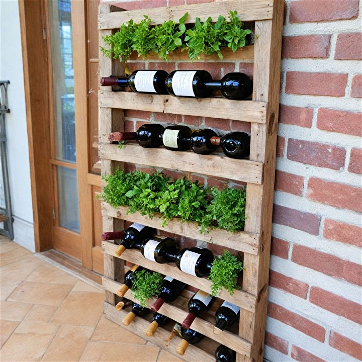 pallet wine rack planter