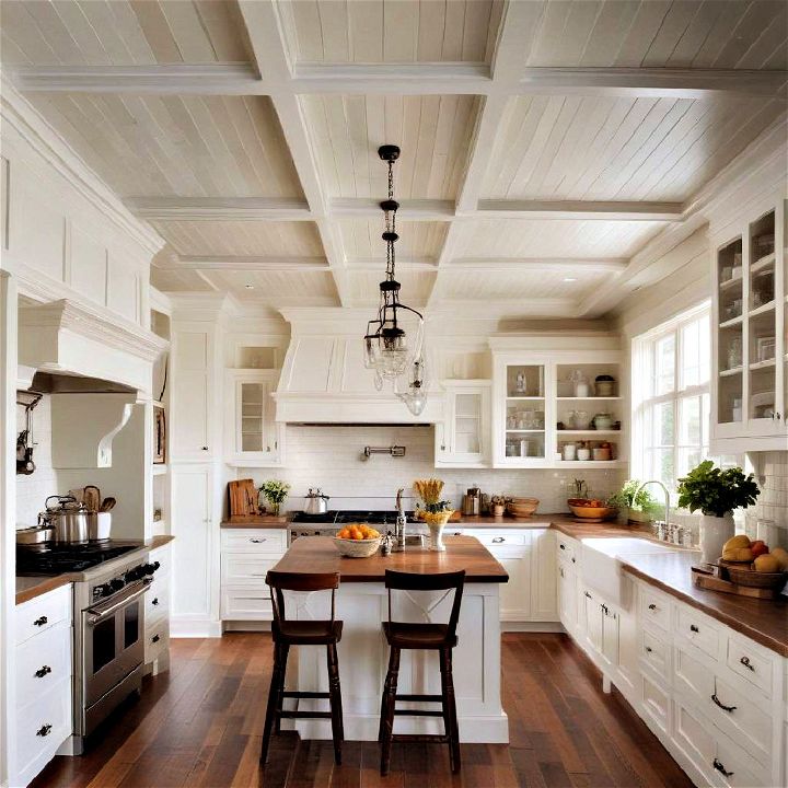 paneled ceilings for cottage kitchen