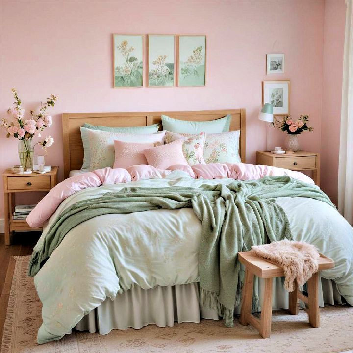 pastel colors for cottagecore bedroom