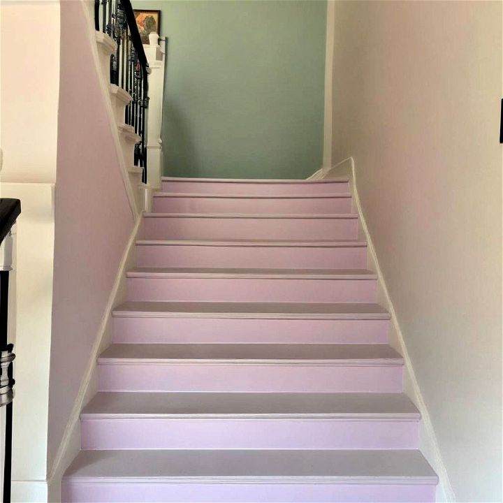 pastel paints staircase walls