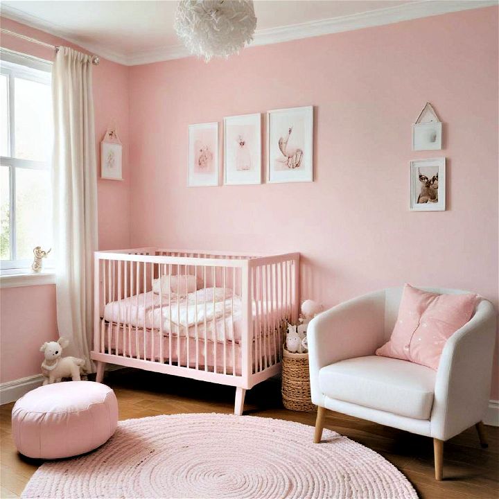 pastel pink walls for nursery