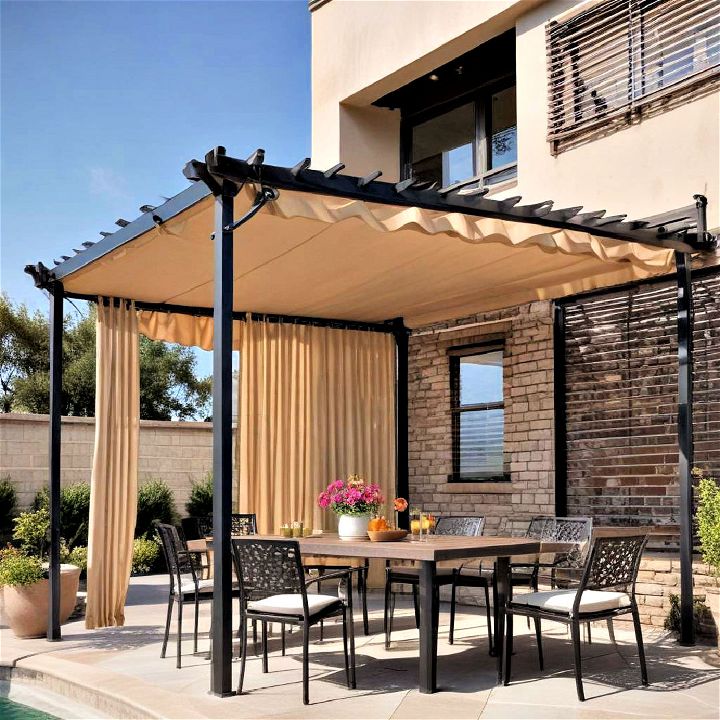 patio pergola with retractable canopy