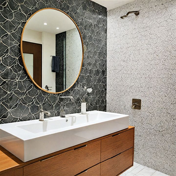 patterned tiles for a playful bathroom look